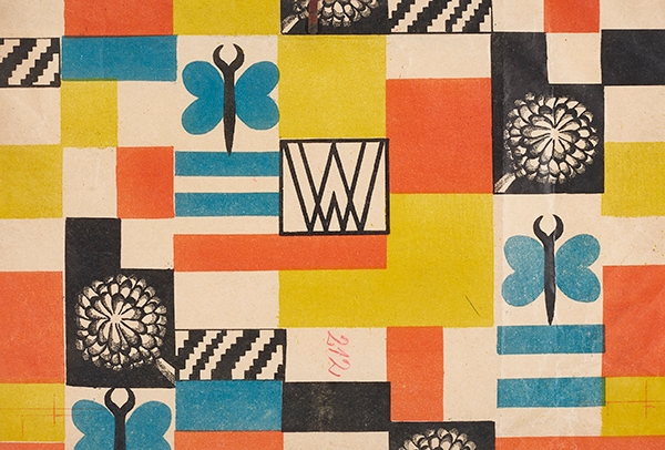 Ein bunt gemustertes Blatt