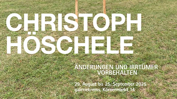 Exhibition poster 2025 by Christoph Höschele for the exhibition Subject to change and errors excepted