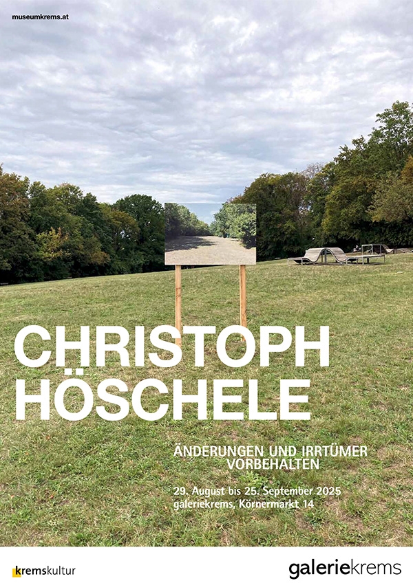 Exhibition poster 2025 by Christoph Höschele for the exhibition Subject to change and errors excepted