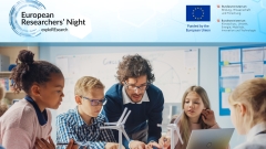 Forscher*innen mit Kinder am Arbeitsplatz