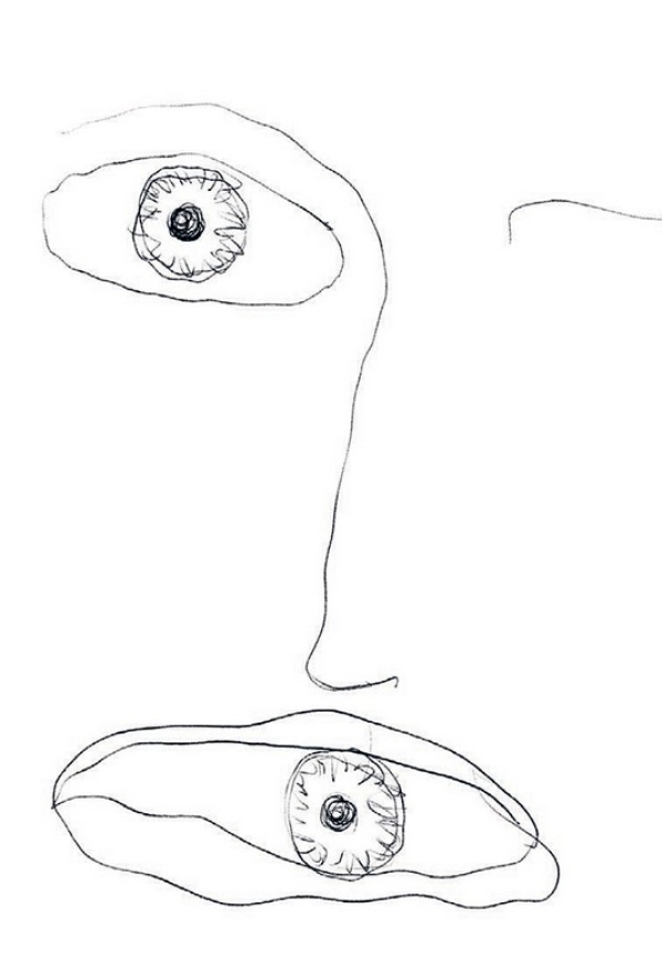 Buchcover: einfache Zeichnung Gesicht