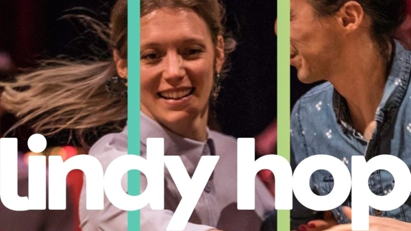 ©Diana Geisler Ein tanzendes Paar, Schriftzug Lindy Hop