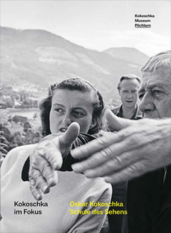 Book cover: A black
                                                   and white photo showing Oskar Kokoschka and one of his female students looking into the same direction; in the foreground
                                                   Kokoschka's gesturing hands