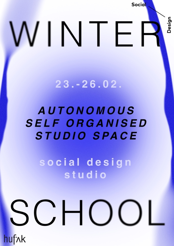Veranstaltungsplakat Winter School Social Design 2026 hufak