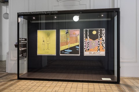 Schaukasten #11 Anna Haifisch The Artist, im Kontext der Ausstellung Ins Dunkle schwimmen